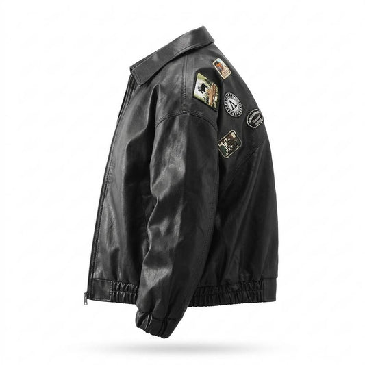 Lederjacken Outlet24 - Mitin | Bestickt Glatt Lederjacke Herren