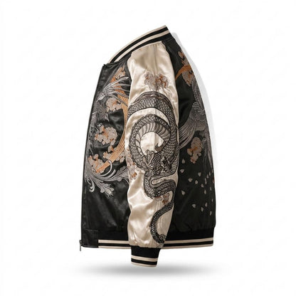 Lederjacken Outlet24 - Deril | Bestickt Zweifarbig Jacke Unisex