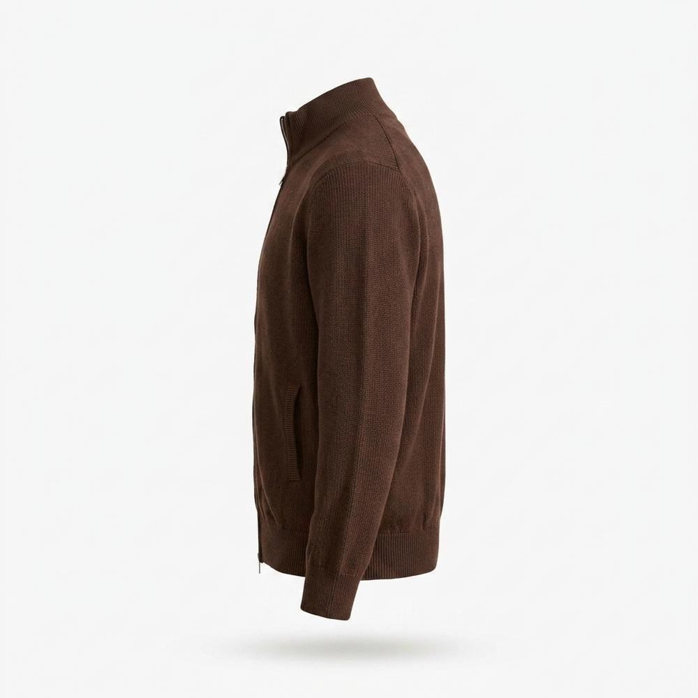 Lederjacken Outlet24 - Cohek | Strukturiert Hochgeschlossen Strickjacke Herren