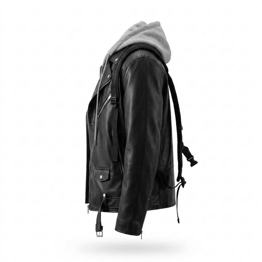 Lederjacken Outlet24 - Kupit | Gefütterte Asymmetrische Lederjacke Herren