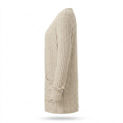 Lederjacken Outlet24 - Vamal | Gerippter Langer Cardigan Damen