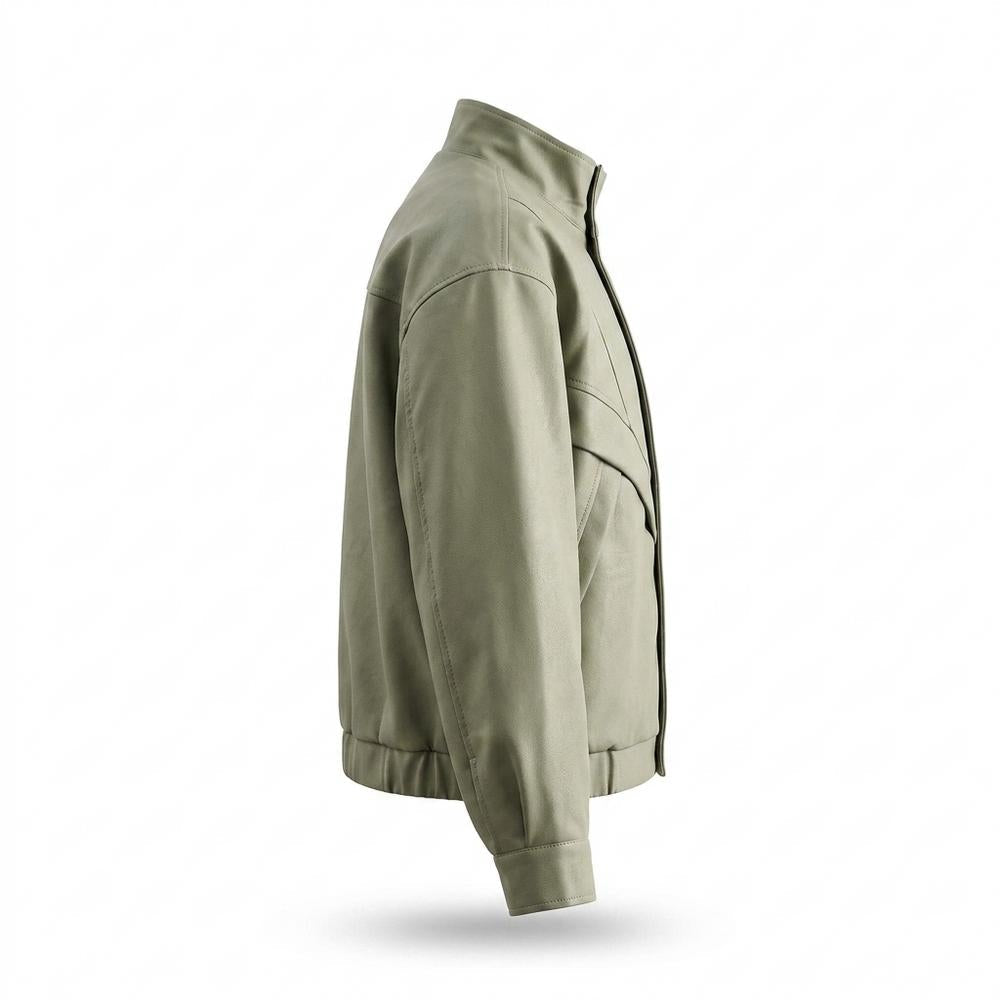 Lederjacken Outlet24 - Lasir | Weit Geschnittene Hochgeschlossene Jacke Unisex