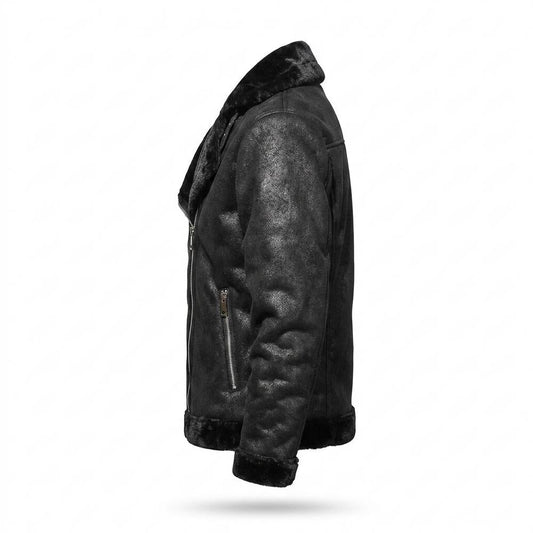 Lederjacken Outlet24 - Nibuv | Gefüttert Asymmetrisch Wildleder-Jacke Herren