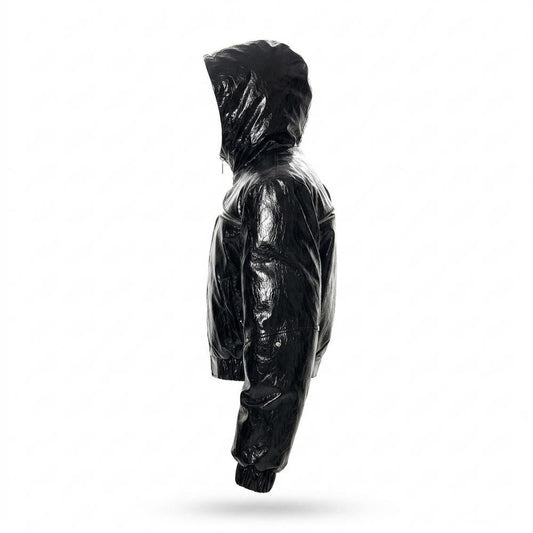 Lederjacken Outlet24 - Nagir | Glänzend Gefüttert Lederjacke Unisex