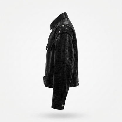 Lederjacken Outlet24 - Nadis | Geprägt Asymmetrisch Lederjacke Unisex