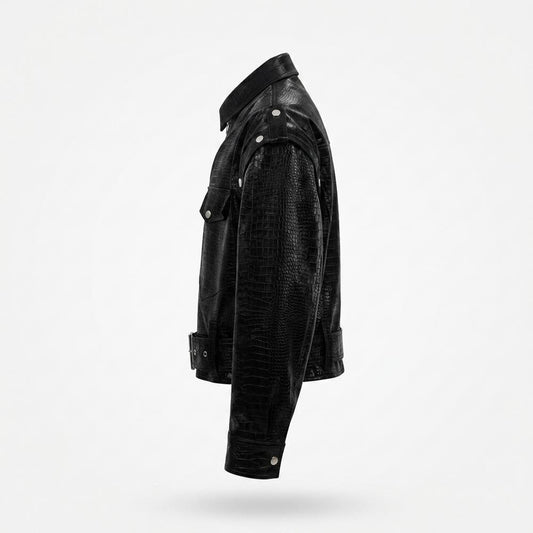 Lederjacken Outlet24 - Nadis | Geprägt Asymmetrisch Lederjacke Unisex