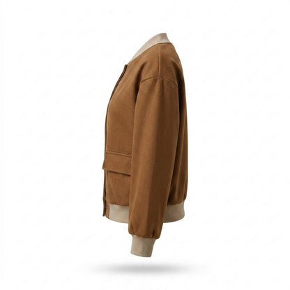 Lederjacken Outlet24 - Yinit | Geknöpft Kontrastfarben Jacke Damen