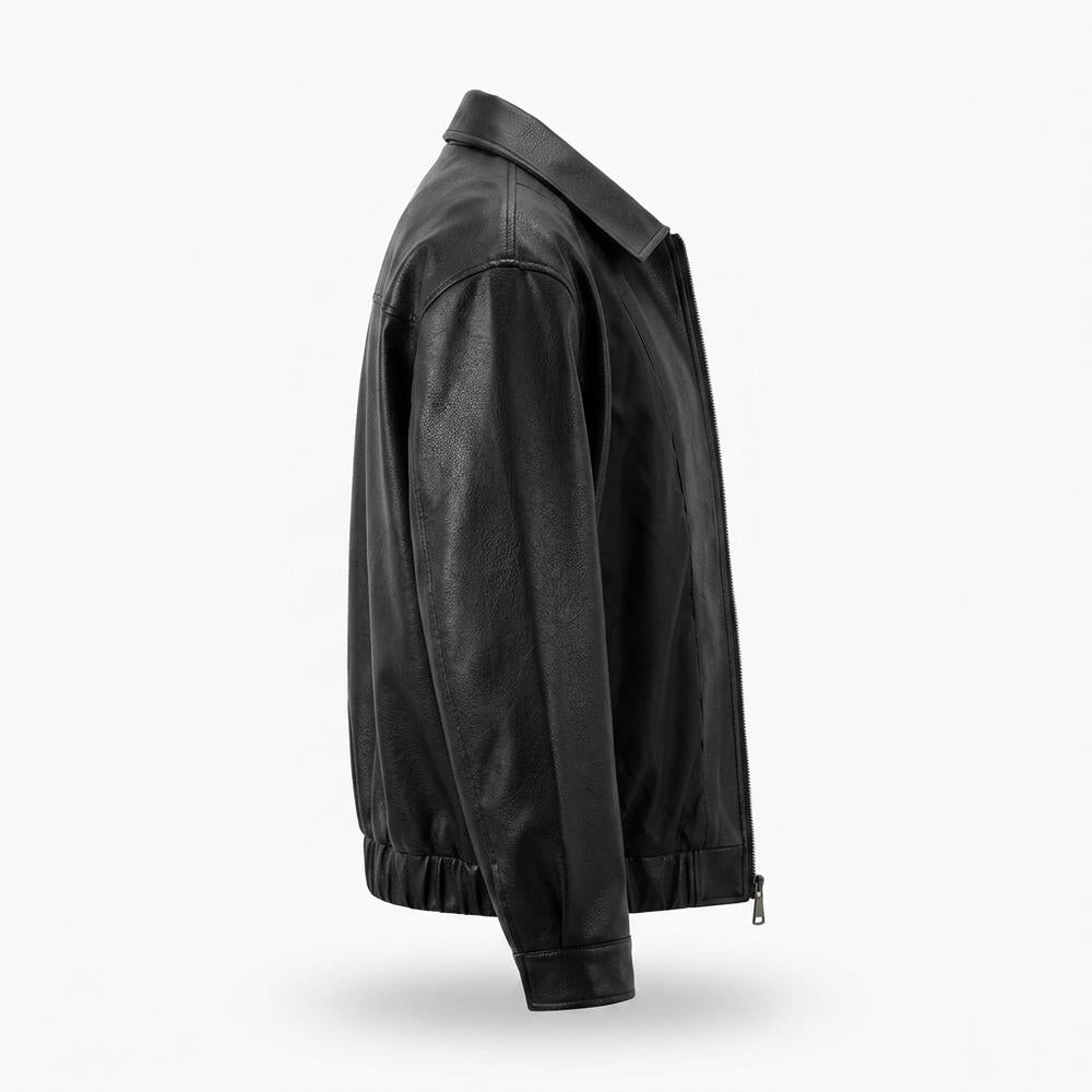 Lederjacken Outlet24 - Rovum | Gefütterte Genarbte Lederjacke Unisex