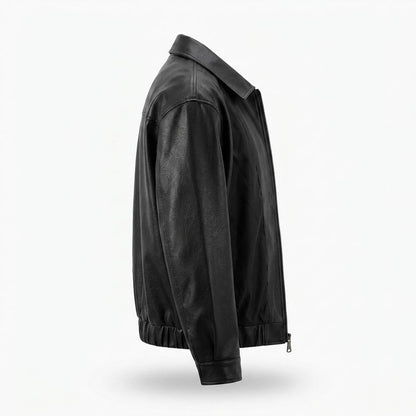 Lederjacken Outlet24 - Rovum | Gefütterte Genarbte Lederjacke Unisex