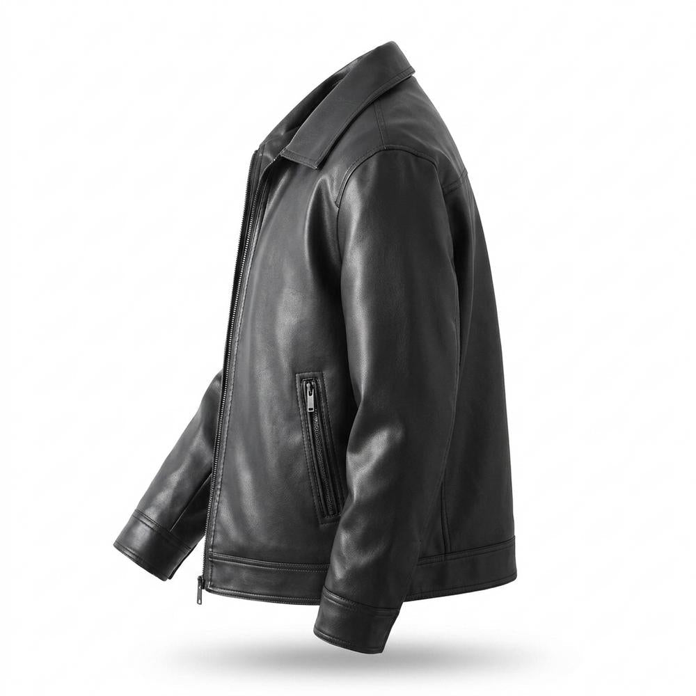 Lederjacken Outlet24 - Lisuk | Glatte Gefütterte Lederjacke Herren