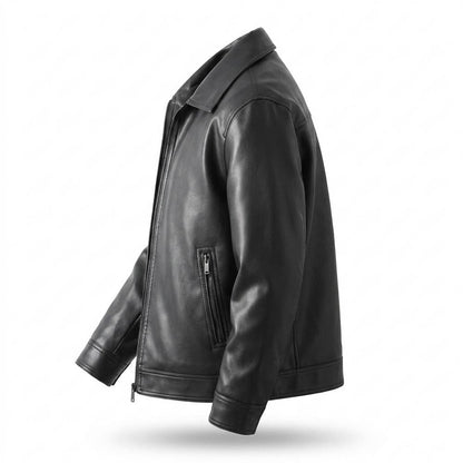 Lederjacken Outlet24 - Lisuk | Glatte Gefütterte Lederjacke Herren